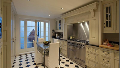 white kitchen floor tiles