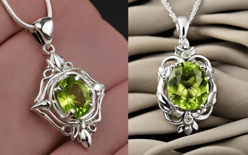 peridot pendant, peridot gemstone pendant, silver peridot pendant, sterling silver peridot pendant