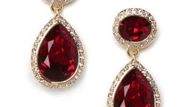 ruby statement earrings