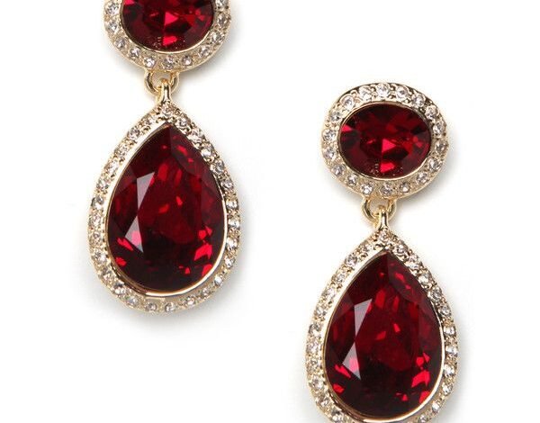 ruby statement earrings