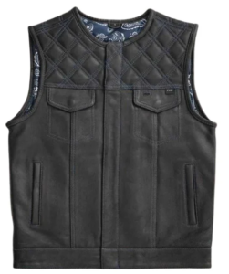 Elite Diamond Cut Men's Quilted Leather Vest - Ride Wild Co