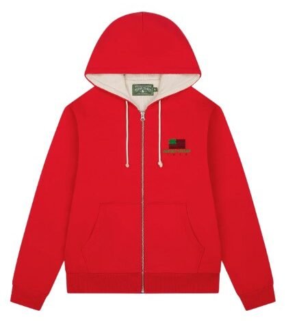 African-American-Flag-Thermal-Lined-Zip-Hoodie-Red