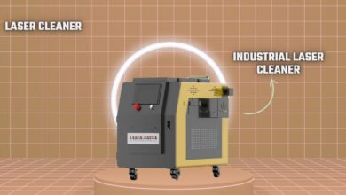 What are the advantages and applications of a portable laser cleaning machine and how does it work